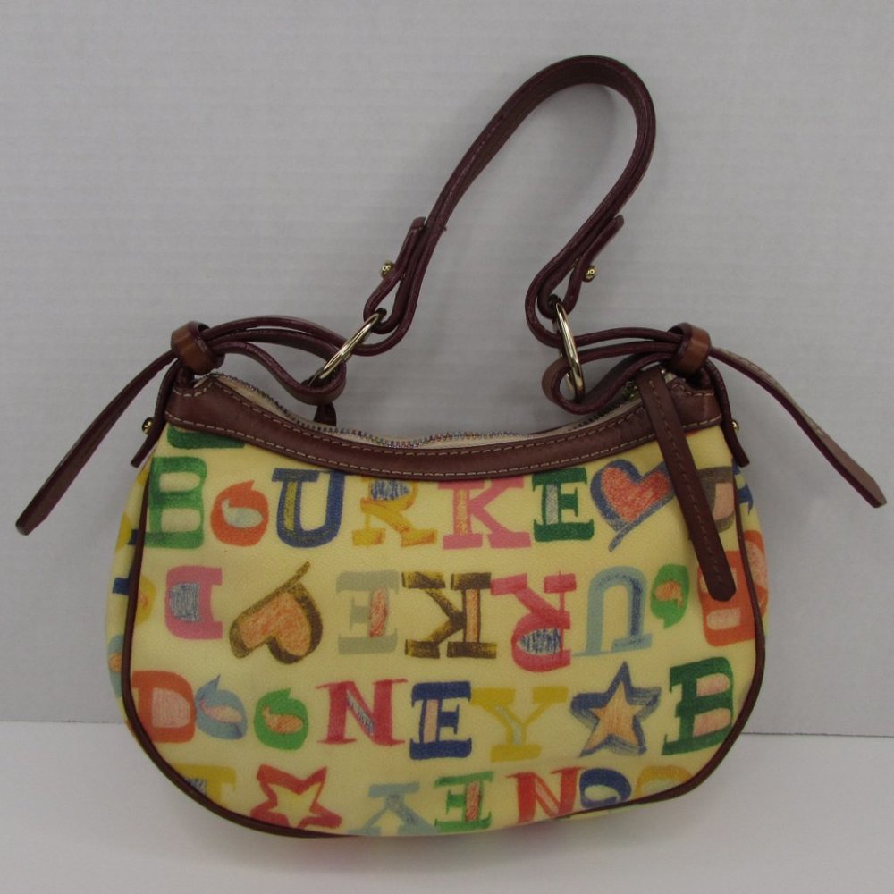 Dooney & Bourke Small Egg Pouchette Graffiti Crayon Doodle Handbag Purse - Picture 4 of 13